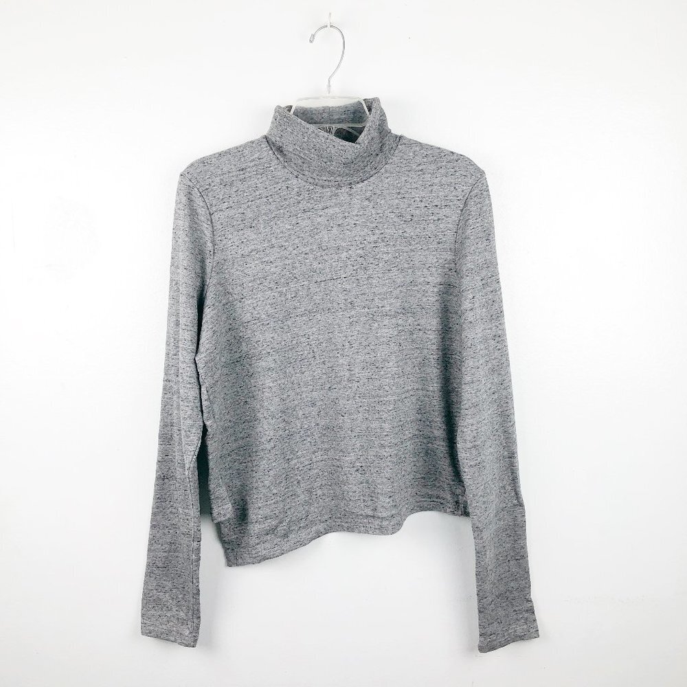 ⭐️ CHEAP MONDAY Asymmetric Mock Neck Gray Sweater Size Large